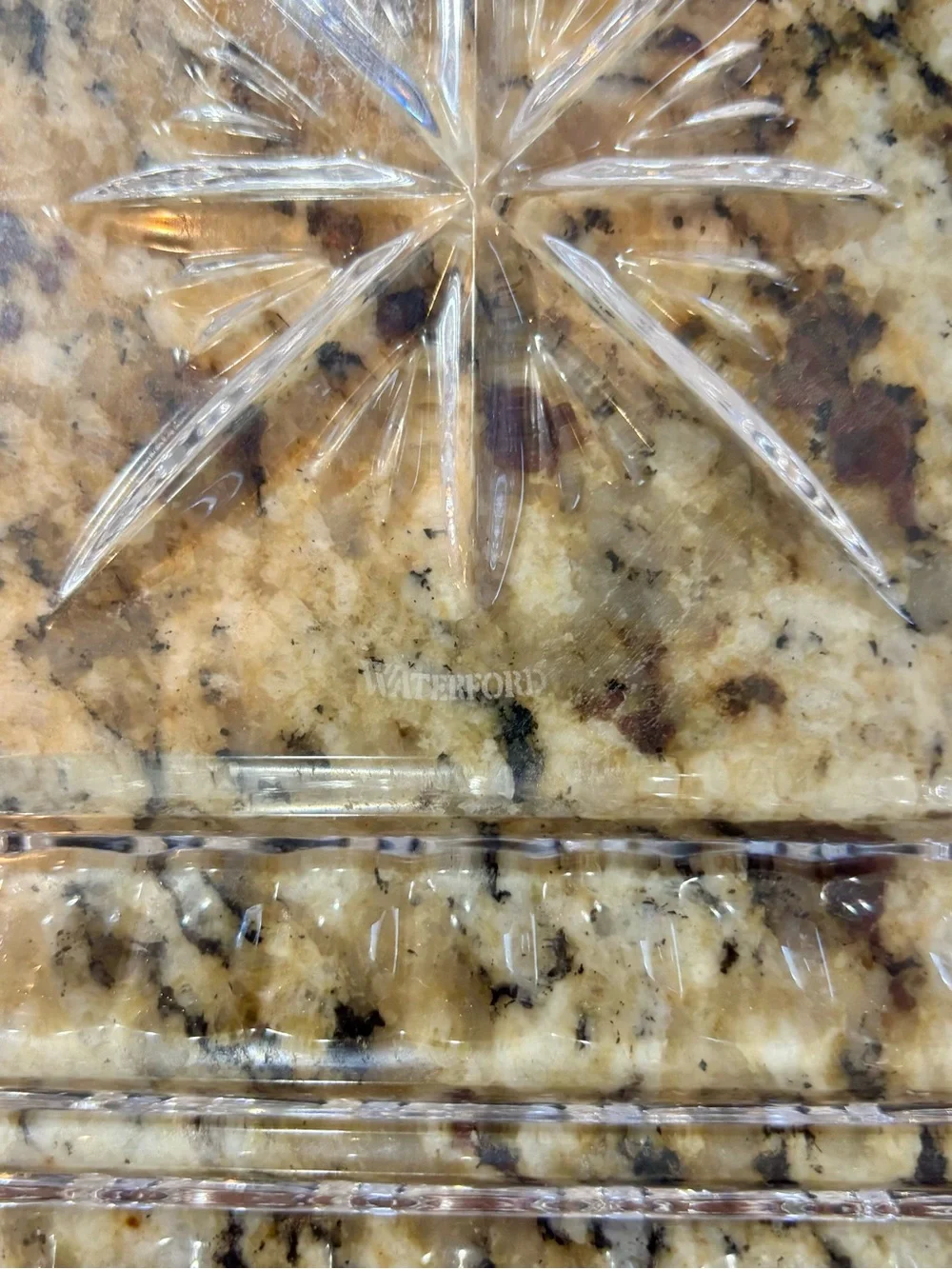 Waterford Crystal Clear Cut-Glass Square Serving Platter 10”